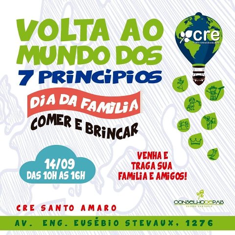 Festa  Comer e Brincar: Volta Ao Mundo Aos 7&nbsp;Princípios